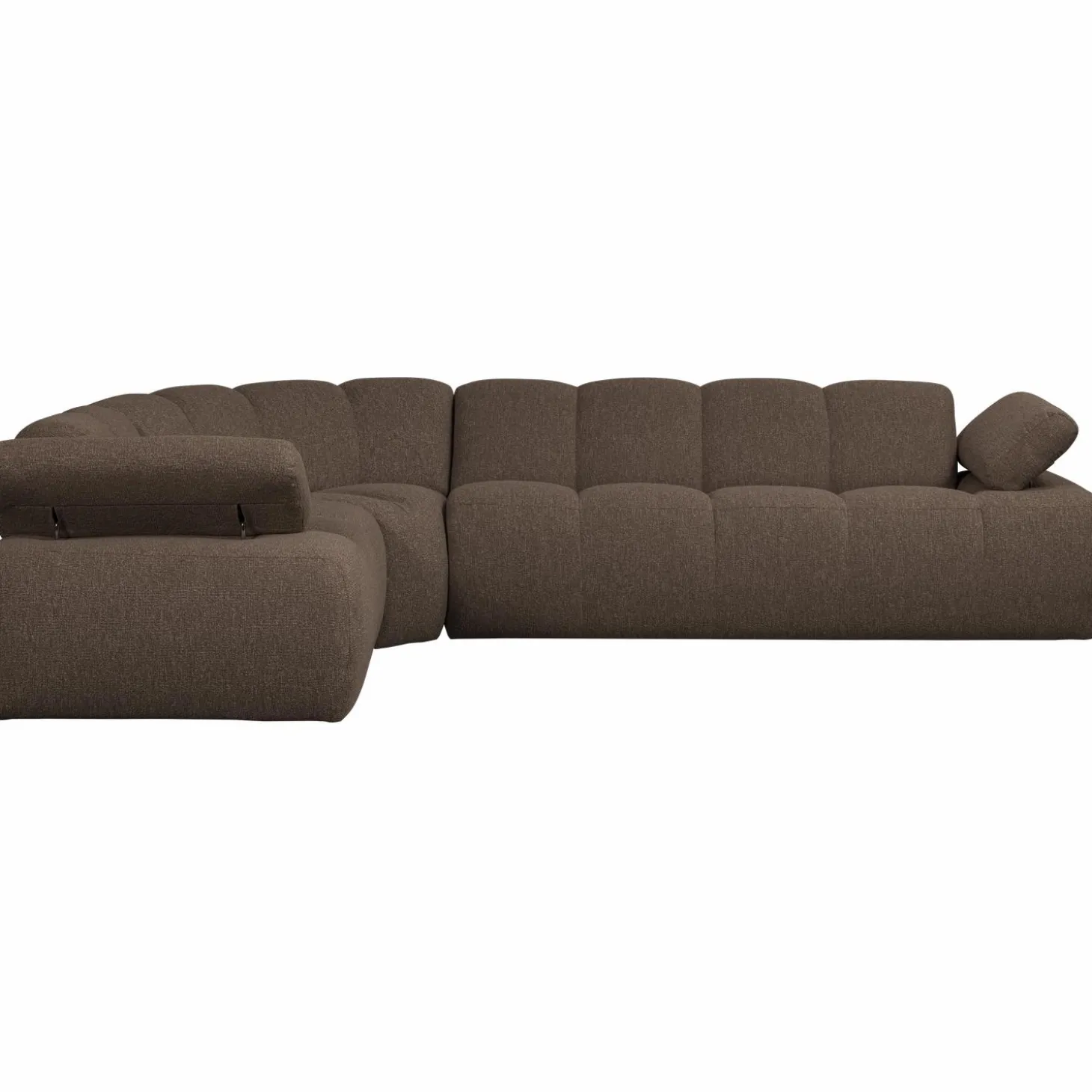 mojo-hoekbank-links-boucl-brui-pOanaede-2.webp Discount WOOOD Mojo Hoekbank Links Bouclé Bruin Melange