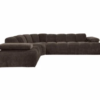 Sale WOOOD Mojo Hoekbank Links Ribstof Bruin