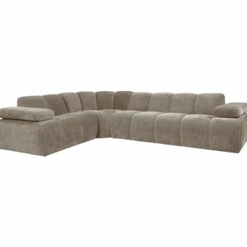 Discount WOOOD Mojo Hoekbank Links Ribstof Donker Zand Donkerzand