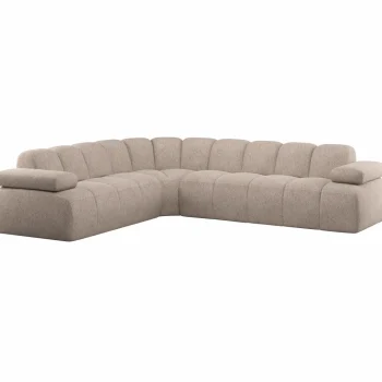 Online WOOOD Mojo Hoekbank Links Wollig Donkerzand