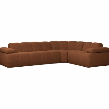 Clearance WOOOD Mojo Hoekbank Rechts Bouclé Roestbruin Melange