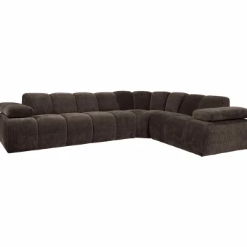 Fashion WOOOD Mojo Hoekbank Rechts Ribstof Bruin