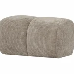 New WOOOD Mojo Poef 45x84x64 Cm Ribstof Donker Zand Donkerzand
