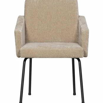 Fashion WOOOD Mount Eetkamerstoel Met Armleuning 3D Chenille Zand
