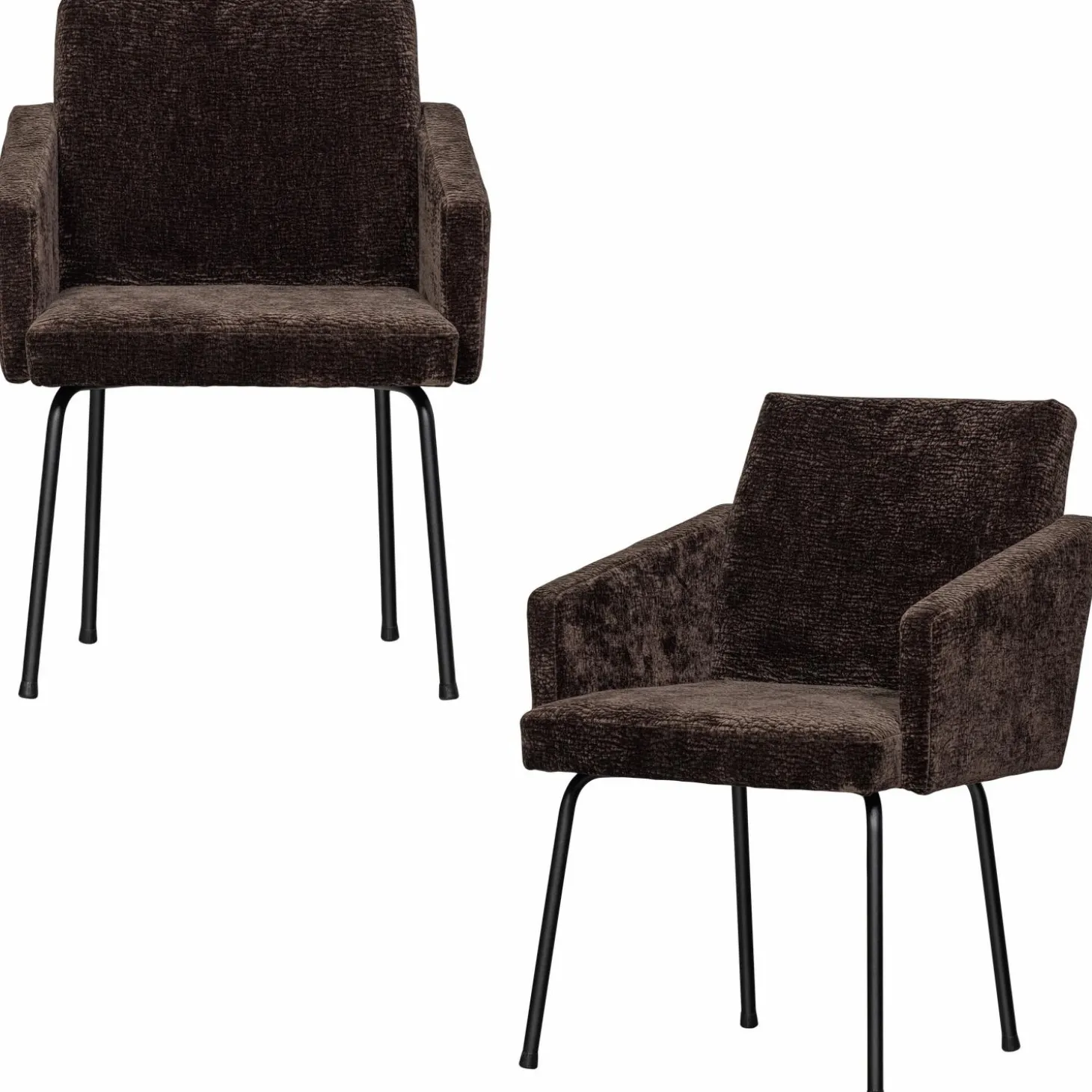 mount-eetkamerstoel-met-armleu-ifxOzwSH-6.webp Outlet WOOOD Mount Eetkamerstoel Met Armleuning 3D Chenille Donkerbruin