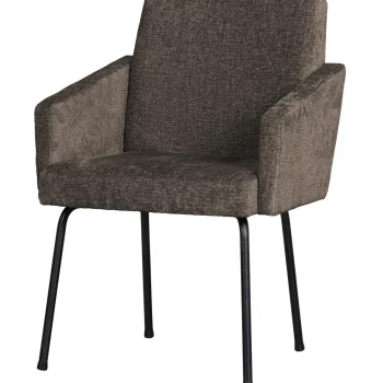 Online WOOOD Mount Eetkamerstoel Met Armleuning Grof Geweven Grijs/bruin