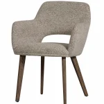 Clearance WOOOD Murat Eetkamerstoel Met Houten Poot Donkerbruin Naturel