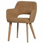 Clearance WOOOD Murat Eetkamerstoel Geel Met Houten Poot Naturel Oker