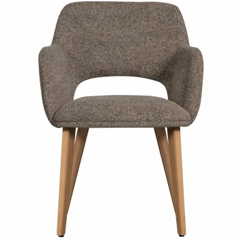 Clearance WOOOD Murat Eetkamerstoel Met Houten Poot Naturel Taupe