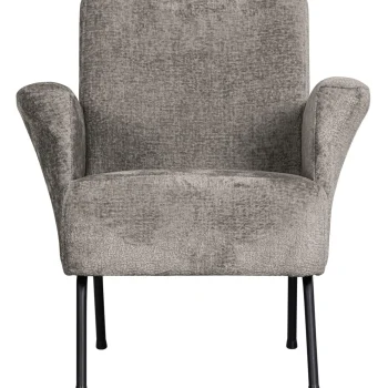 New WOOOD Muse Fauteuil Grof Geweven Stof Taupe