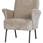 Clearance WOOOD Muse Fauteuil Grof Geweven Stof Naturel