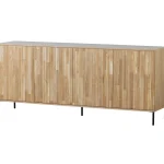 Hot WOOOD New Gravure Dressoir 200 Cm Eiken Blanke Lak Naturel