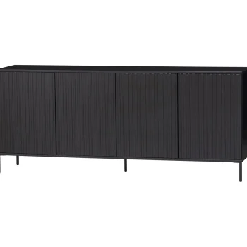 Best WOOOD New Gravure Dressoir 200 Cm Grenen Zwart
