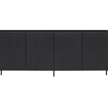 Best WOOOD New Gravure Dressoir 200 Cm Grenen Zwart
