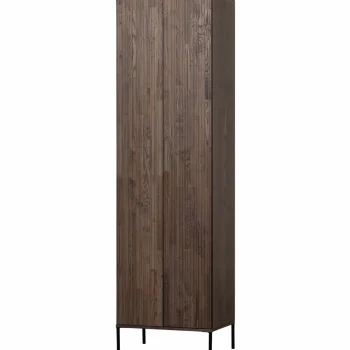 New WOOOD New Gravure Hoge Kast Met Lade Essen Fineer Espresso