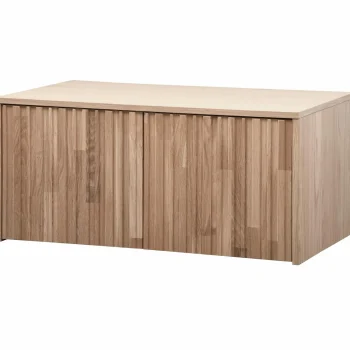 Sale WOOOD New Gravure Kistbank Eiken Blanke Lak Naturel