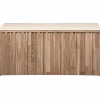 Sale WOOOD New Gravure Kistbank Eiken Blanke Lak Naturel