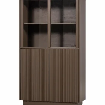 Best WOOOD Nova Lage Vitrinekast Grenen Truffel Bruin