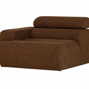 Fashion WOOOD Novi 1-zits Element Arm Links Bouclé Mokkabruin