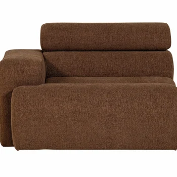 Fashion WOOOD Novi 1-zits Element Arm Links Bouclé Mokkabruin