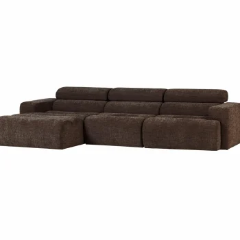 Best WOOOD Novi Chaise Longue Bank Links Donkerbruin Melange
