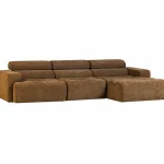 Fashion WOOOD Novi Chaise Longue Bank Rechts Karamelbruin Melange Karamel Melange