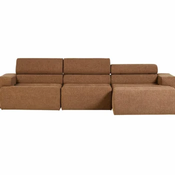 Discount WOOOD Novi Chaise Longue Bank Rechts Bouclé Bruin Karamel