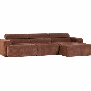 Clearance WOOOD Novi Chaise Longue Bank Rechts Ribstof Terra