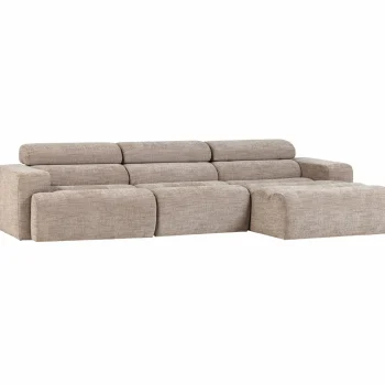 Fashion WOOOD Novi Chaise Longue Bank Rechts Naturel Melange