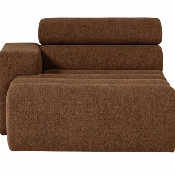 Discount WOOOD Novi Chaise Longue Element Arm Links Bouclé Mokkabruin