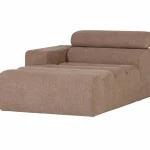 Best WOOOD Novi Chaise Longue Element Arm Links Bouclé Taupe
