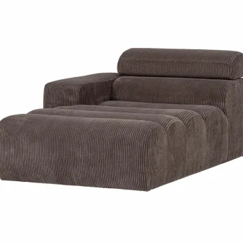 Clearance WOOOD Novi Chaise Longue Element Arm Links Ribstof Grijsbruin Grijs/bruin