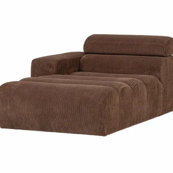 Online WOOOD Novi Chaise Longue Element Arm Links Ribstof Mokkabruin