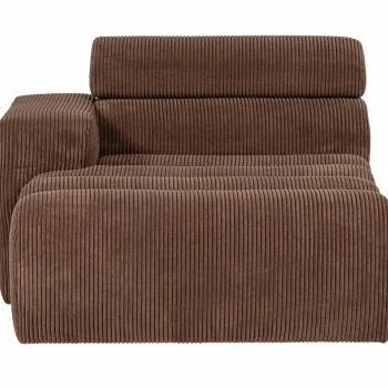 Online WOOOD Novi Chaise Longue Element Arm Links Ribstof Mokkabruin