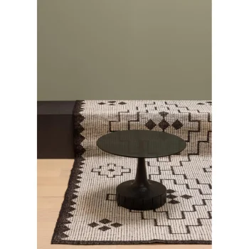 Hot WOOOD Omari Vloerkleed Wol/jute Naturel/zwart 160x230 Cm