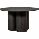 Fashion WOOOD Oona Eettafel Rond Met 3-poot Mdf Donkerbruin ø140 Cm