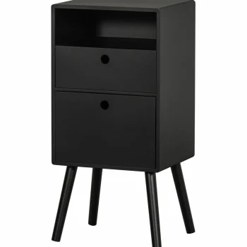 Outlet WOOOD Ozzy Nachtkastje Hoog Hout Zwart