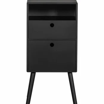 Outlet WOOOD Ozzy Nachtkastje Hoog Hout Zwart