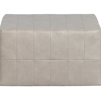 Clearance WOOOD Patchwork Poef Leerlook Naturel