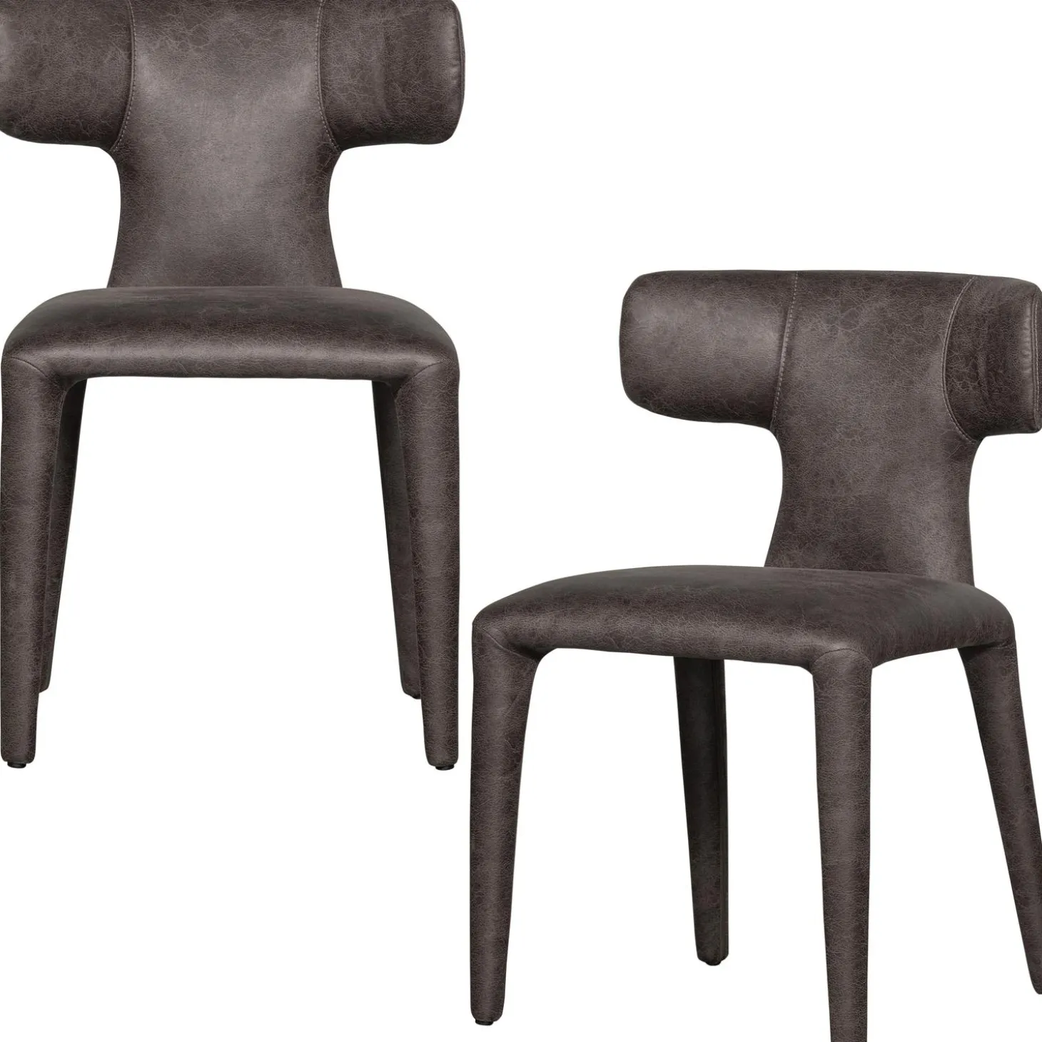 permit-eetkamerstoel-leerlook-akkUmtUm-5.webp Discount WOOOD Permit Eetkamerstoel Leerlook Zwart/grijs