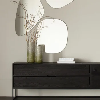 Fashion WOOOD Philou Spiegel 80x50 Cm Zwart