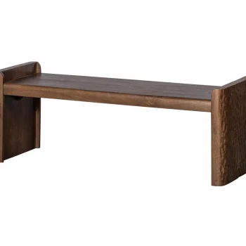 Fashion WOOOD Prop Bankje Met Bewerkte Poot Hout Warm Bruin