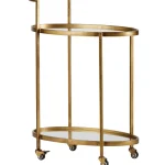New WOOOD Push Trolley Metaal Antique Brass