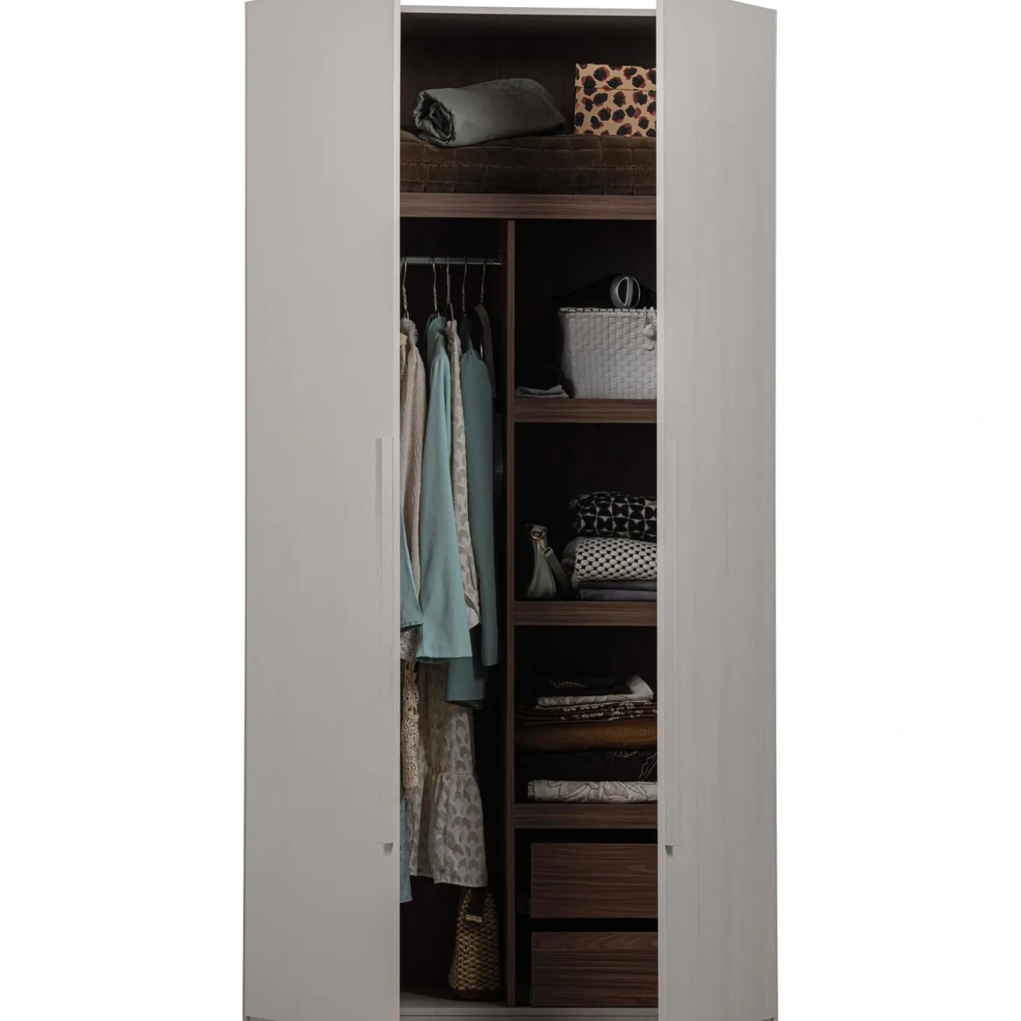 rens-2-deurs-hanglegkast-greep-okIMPBHT-4.webp Online WOOOD Rens 2-deurs Hang/legkast Greep Lang Noten/pebble Grey