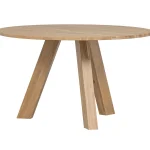 Hot WOOOD Rhonda Eettafel ø129 Cm Eiken Naturel Naturel Mat