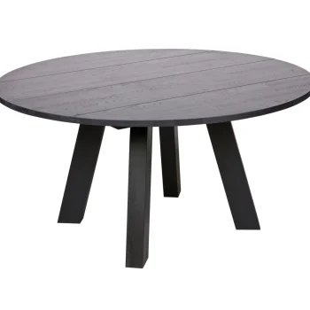 Online WOOOD Rhonda XL Eettafel ø150 Cm Eiken Blacknight
