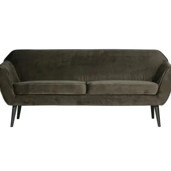 Clearance WOOOD Rocco Bank 187 Cm Velvet Warm Groen