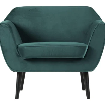 Clearance WOOOD Rocco Fauteuil Velvet Groenblauw