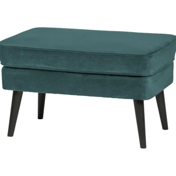 Clearance WOOOD Rocco Hocker Velvet Groenblauw