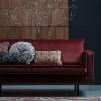 Best WOOOD Rodeo Bank 3-zits Velvet Kastanje Kastanjebruin